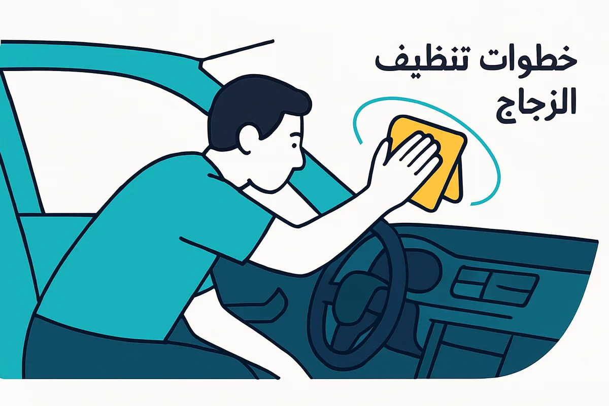 خطوات تنظيف الزجاج