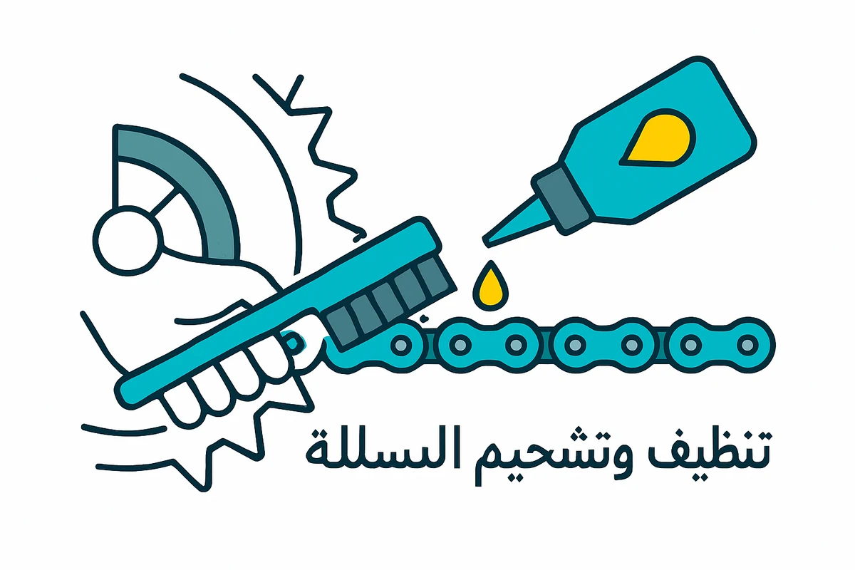 تنظيف وتشحيم السلسلة